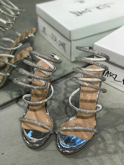 VERMER GÜMÜŞ SARMAL BANTLI SANDALET 🖤 🥂